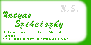 matyas szihelszky business card